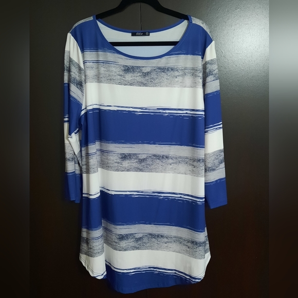 Lily Striped 3/4 Sleeve Tunic Top - Picture 3 of 6